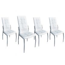 Lot de 4 chaises Viletta Blanc - 98.5 x 43 x 44cm - Basika