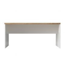 Bureau Falco Blanc brillant/chene - 75 x 160 x 75cm - Basika