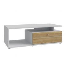 Table basse Como Gris clair/chene - 59 x 120 x 40cm - Basika