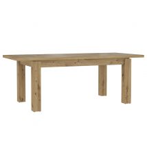Table de repas extensible Luz Chene artisan - 77 x 160 x 90cm - Basika