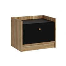 Chevet Baderna Chene/noir - 46 x 60 x 41.5cm - Basika