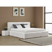 Ensemble lit coffre + matelas Esila Beige - 100 x 176 x 234cm - Basika