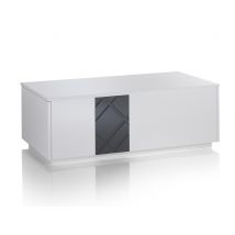 Table basse Spring Blanc/gris anthracite brillant - 40 x 115 x 60cm - Basika