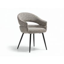 Chaise de séjour avec accoudoir Lisian Noir/gris - 85 x 60 x 63cm - Basika