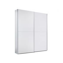 Armoire 2 portes coulissantes Time Blanc - 195 x 170 x 58cm - Basika