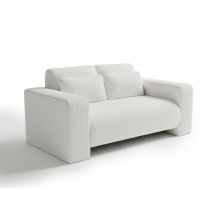 Canapé 2 places Fibi Blanc - 85 x 180 x 102cm - Basika