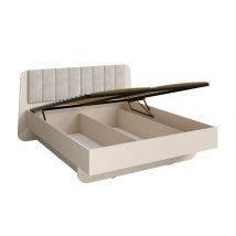 Lit coffre Lorenz Sable - 101.5 x 210 x 206cm - Basika