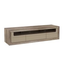 Meuble tv gm Tiziano Chene antique/beige brillant - 50 x 194 x 54cm - Basika
