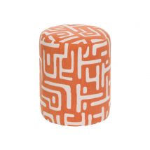 Pouf Delor 4 Blanc/orange - Basika
