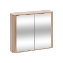 Meuble 2 portes miroir Liora Bois - 70 x 80 x 20cm - Basika