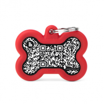 Medaglietta identificativa con Hushtag Plus QR Code Osso My Family - Rosso - 1° ORDINE? scegli lo sconto BZR5 / BZR20 + 200 punti fedeltà