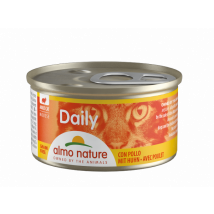 Almo Nature Daily Grain Free Menù Cat 85 gr - Mousse con Pollo - Confezione da 24 pezzi - Cibo umido per gatti - 1° ORDINE? scegli lo sconto BZR5 / BZR20 + 200 punti fedeltà