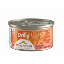 Almo Nature Daily Grain Free Menù Cat 85 gr - Mousse con Salmone - Confezione da 24 pezzi - Cibo umido per gatti - 1° ORDINE? scegli lo sconto BZR5 / BZR20 + 200 punti fedeltà