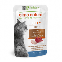 Almo Nature HFC Jelly Adult 55 gr - Tonno e Sogliola - Confezione da 24 pezzi - Cibo monoproteico gatto - 1° ORDINE? scegli lo sconto BZR5 / BZR20 + 200 punti fedeltà