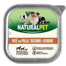 NaturalPet Dog Adult Patè Gluten Free 150 gr - Pollo, tacchino e verdure - Confezione da 6 pezzi - 1° ORDINE? scegli lo sconto BZR5 / BZR20 + 200 punti fedeltà