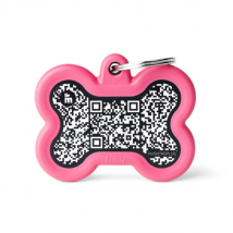 Medaglietta identificativa con Hushtag Plus QR Code Osso My Family - Rosa - 1° ORDINE? scegli lo sconto BZR5 / BZR20 + 200 punti fedeltà