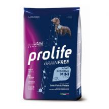 Prolife Grain Free Cane Adult Sensitive Mini Sogliola e Patate - 7 kg - Crocchette Monoproteiche Cane - 1° ORDINE? scegli lo sconto BZR5 / BZR20 + 200 punti fedeltà