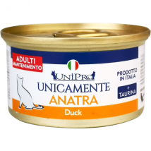 Unipro Unicamente Cat Adult 85 gr - Monoproteico Anatra - Confezione da 24 pezzi - Cibo monoproteico gatto - 1° ORDINE? scegli lo sconto BZR5 / BZR20 + 200 punti fedeltà