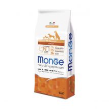 Monge Natural Superpremium All Breeds Adult Monoprotein Anatra con Riso e Patate - 12 kg - Crocchette Monoproteiche Cane - 1° ORDINE? scegli lo sconto BZR5 / BZR20 + 200 punti fedeltà
