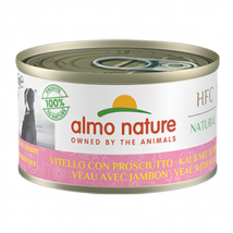 Almo Nature Dog Natural 95 gr - Vitello con Prosciutto - Confezione da 6 pezzi - Cibo Umido per Cani - 1° ORDINE? scegli lo sconto BZR5 / BZR20 + 200 punti fedeltà