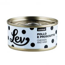 Lev Cat Adult Complementare 70 gr - pollo e prosciutto - Confezione da 24 pezzi - Cibo umido per gatti - 1° ORDINE? scegli tra BZR5 / BZR20 + 200 pt fedeltà