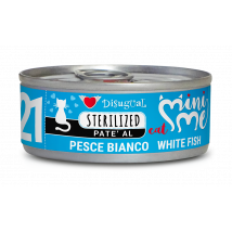 Disugual Mini Me Cat Sterilized Patè 85 gr - Pesce Bianco - Confezione da 12 pezzi - Cibo umido per gatti - 1° ORDINE? scegli lo sconto BZR5 / BZR20 + 200 punti fedeltà
