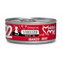 Disugual Mini Me Cat Sterilized Patè 85 gr - Manzo - Confezione da 12 pezzi - Cibo umido per gatti - 1° ORDINE? scegli lo sconto BZR5 / BZR20 + 200 punti fedeltà