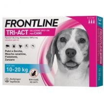 Frontline Tri-Act Spot-On per cani - 3 pipette per taglia media (10-20 Kg)