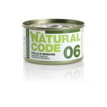 Natural Code acqua di cottura 85 gr - 06 - Pollo e Verdure Confezione da 24 pezzi Cibo umido per gatti