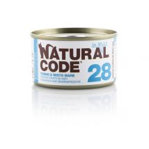 Natural Code acqua di cottura in Jelly 85 gr - 28 - Tonno e Misto Mare Confezione da 24 pezzi Cibo umido per gatti