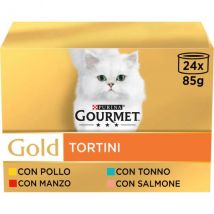 Purina Gourmet Gold Tortini Umido Gatto Multipack 24x85g - 24 x 85 gr Cibo umido per gatti