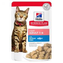 Hill's Science Plan Feline Light Adult 85 gr - con Pesce Oceanico - Confezione da 12 pezzi - Cibo umido per gatti - 1° ORDINE? scegli lo sconto BZR5 / BZR20 + 200 punti fedeltà