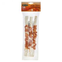 NaturalPet Doggy Snacks Bastoncino Annodato pollo e bovino - 3 snack bastoncini da 28 cm
