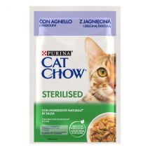 Purina Cat Chow Sterilised cibo umido per Gatti 85 gr - Agnello e Fagiolini Confezione da 26 pezzi Cibo umido per gatti