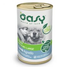 Oasy One Protein Adult Medium/Large 400 gr - Agnello Confezione da 12 pezzi Monoproteico crocchette cani Cibo Umido per Cani
