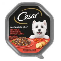 Cesar Scelta dello Chef 150 gr per cani di taglia piccola - Manzo e Verdure - Confezione da 14 pezzi - Cibo Umido per Cani