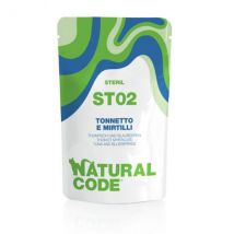 Natural Code Sterilised Buste in Acqua di Cottura 70 gr - ST02 - tonnetto e mirtilli - Confezione da 24 pezzi - 1° ORDINE? scegli tra BZR5 / BZR20 + 200 pt fedeltà