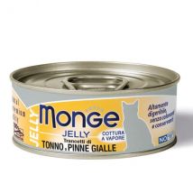 Monge Jelly Adult cottura al vapore 80 gr - Trancetti di Tonno a pinne gialle - Confezione da 24 pezzi - Cibo umido per gatti - 1° ORDINE? scegli lo sconto BZR5 / BZR20 + 200 punti fedeltà