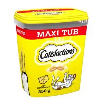 Catisfactions snack per gatti Maxi Tub 350 gr - Snack Maxi Tub Catisfactions  formaggio 350 gr - 1° ORDINE? scegli tra BZR5 / BZR20 + 200 pt fedeltà