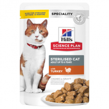 Hill's Science Plan Adult up to 6 years Sterilised Cat 85 gr - con Tacchino - Cibo umido per gatti - 1° ORDINE? scegli tra BZR5 / BZR20 + 200 pt fedeltà