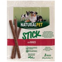 NaturalPet Stick per cani All Breeds 3x10 gr - con Manzo