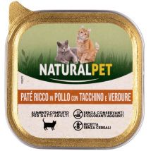 NaturalPet Cat Adult Patè Grain Free 100 gr - Pollo e tacchino - Confezione da 6 pezzi - 1° ORDINE? scegli lo sconto BZR5 / BZR20 + 200 punti fedeltà
