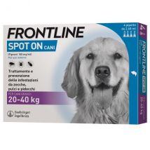 Frontline Spot On per cani  - 4 pipette per taglia grande (20-40 kg) - Antiparassitario per cani - 1° ORDINE? scegli lo sconto BZR5 / BZR20 + 200 punti fedeltà