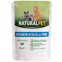 NaturalPet Cat Adult Bocconcini in salsa 85 gr - Tonno Cibo umido per gatti