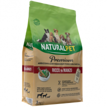 NaturalPet Premium Adult All Breeds Manzo - 3 Kg Croccantini per cani