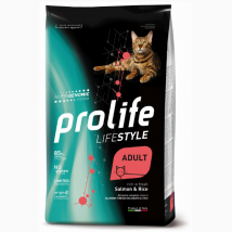 Prolife Lifestyle Gatto Adult Salmone e Riso - 7 Kg - Croccantini per gatti - 1° ORDINE? scegli lo sconto BZR5 / BZR20 + 200 punti fedeltà