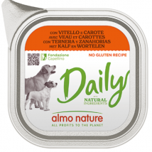 Almo Nature Daily Menù Dog 300 gr - Vitello e Carote - Confezione da 9 pezzi - Cibo Umido per Cani - 1° ORDINE? scegli lo sconto BZR5 / BZR20 + 200 punti fedeltà