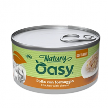 Oasy Natury Cat Adult Soft Jelly 85  gr - pollo con formaggio - Confezione da 24 pezzi - Cibo umido per gatti - 1° ORDINE? scegli lo sconto BZR5 / BZR20 + 200 punti fedeltà