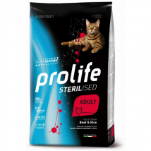 Prolife Sterilised Gatto Adult Manzo e Riso - 7 kg - 1° ORDINE? scegli lo sconto BZR5 / BZR20 + 200 punti fedeltà