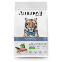 Amanova Sterilised Cat Agnello Fresco - 4 Kg - Cibo monoproteico gatto - 1° ORDINE? scegli tra BZR5 / BZR20 + 200 pt fedeltà